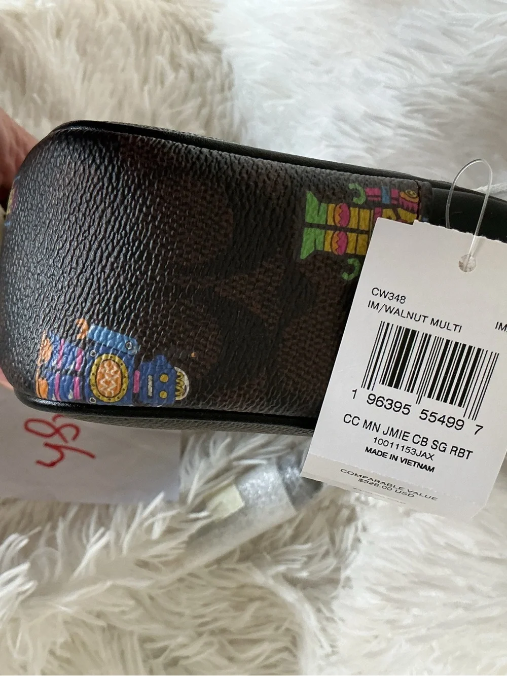 Coach mini Jamie  with Multicolor Robot Print